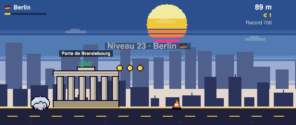 Capture de Rat Race à Berlin : le coureur devant Porte de Brandebourg