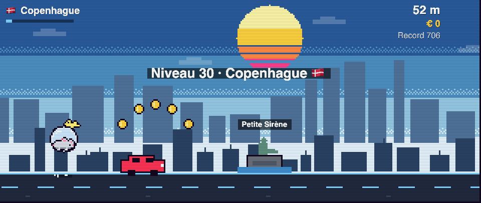 Capture de Rat Race à Copenhague : le coureur devant Petite Sirène