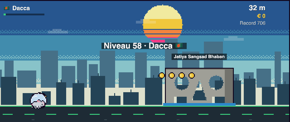 Capture de Rat Race à Dacca : le coureur devant Jatiya Sangsad Bhaban