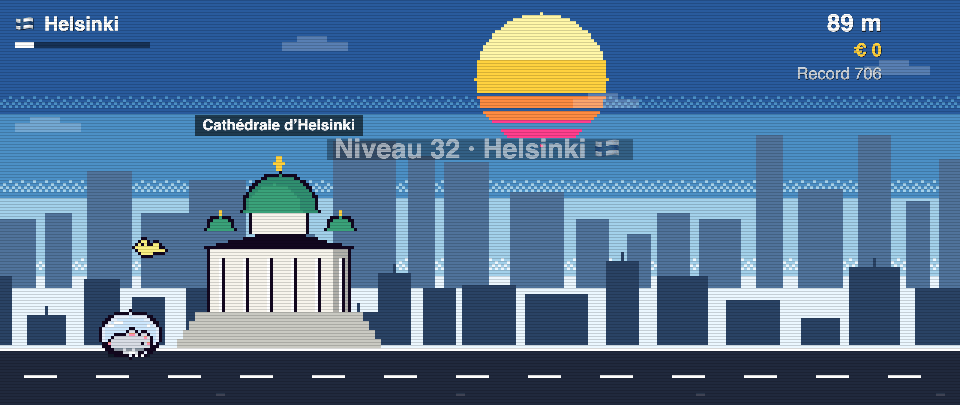 Capture de Rat Race à Helsinki : le coureur devant Cathédrale d’Helsinki