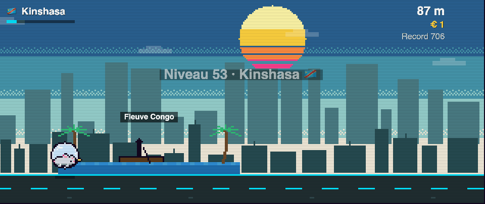 Rat Race screenshot in Kinshasa: the runner in front of Congo River