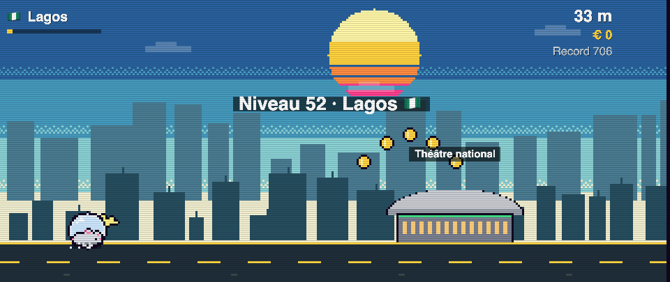 Capture de Rat Race à Lagos : le coureur devant Théâtre national