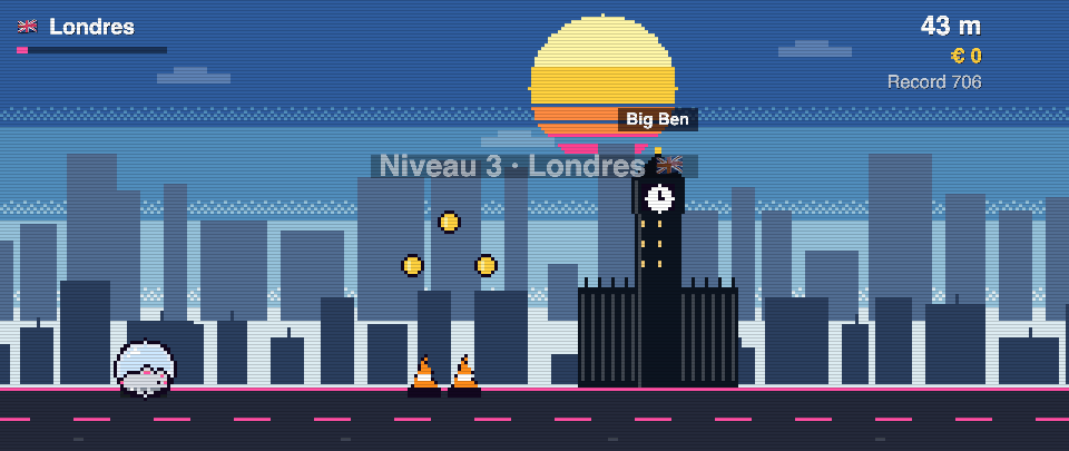 Rat Race screenshot in London: the runner in front of Big Ben
