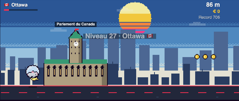 Capture de Rat Race à Ottawa : le coureur devant Parlement du Canada