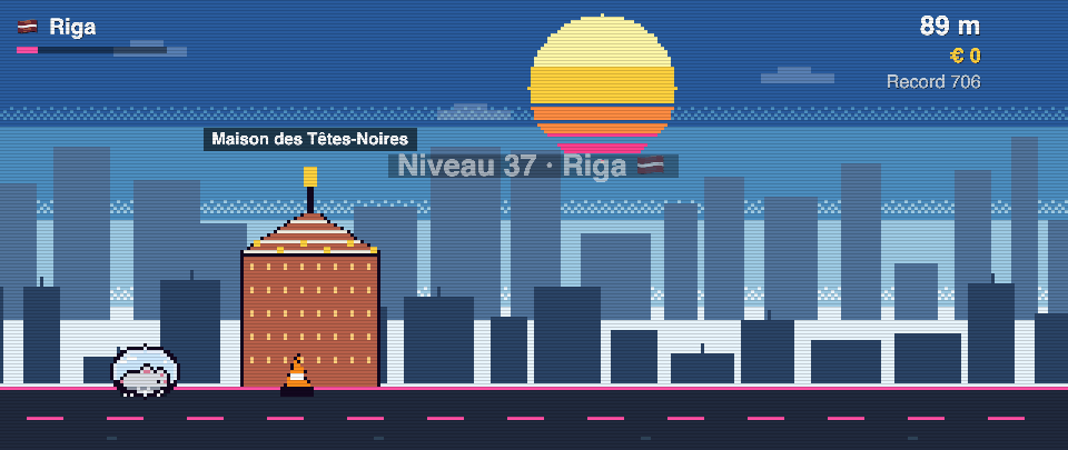 Rat Race screenshot in Riga: the runner in front of House of the Blackheads