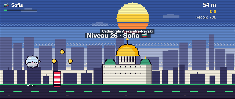 Rat Race screenshot in Sofia: the runner in front of Alexander Nevsky Cathedral