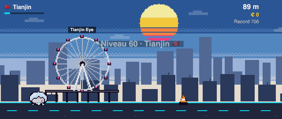 Rat Race screenshot in Tianjin: the runner in front of Tianjin Eye