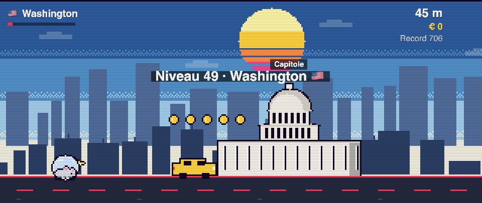 Capture de Rat Race à Washington : le coureur devant Capitole