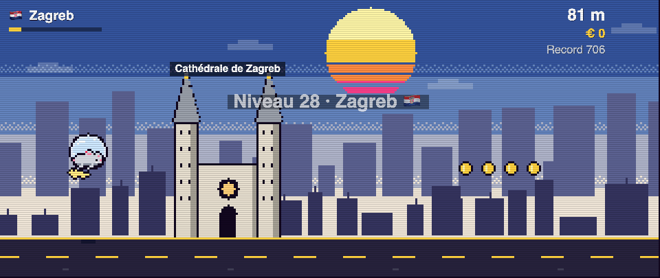 Capture de Rat Race à Zagreb : le coureur devant Cathédrale de Zagreb